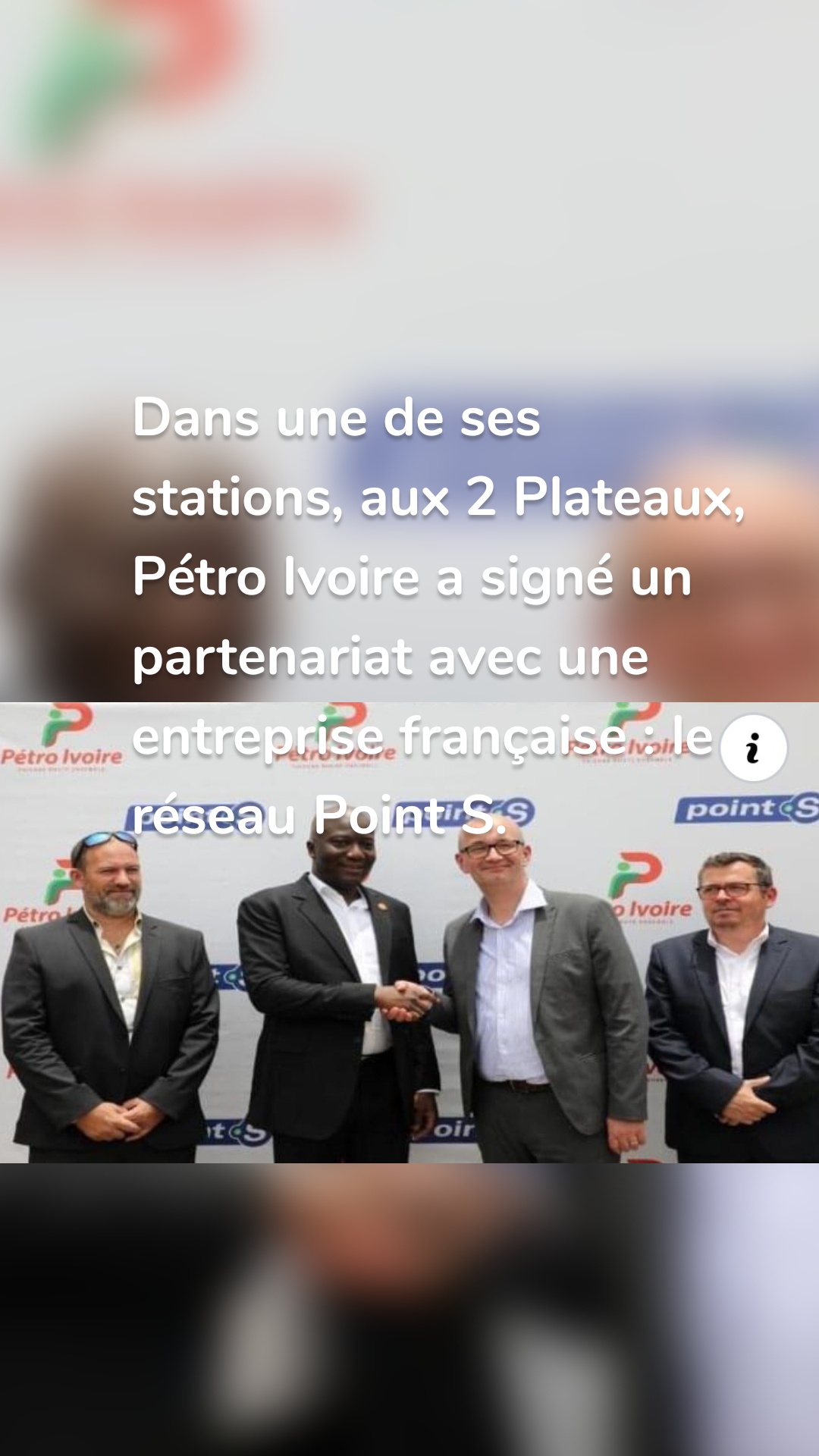 Dans une de ses stations, aux 2 Plateaux, Pétro Ivoire a signé un partenariat avec une entreprise française : le réseau Point S.